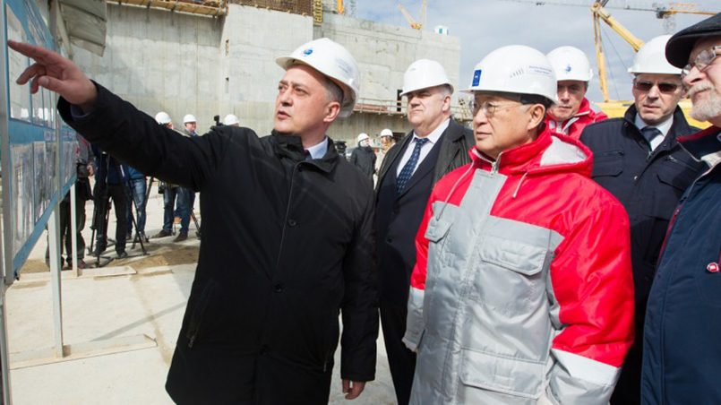 Генеральный директор МАГАТЭ на строительной площадке Белорусской АЭС. Фото: strana-rosatom.ru