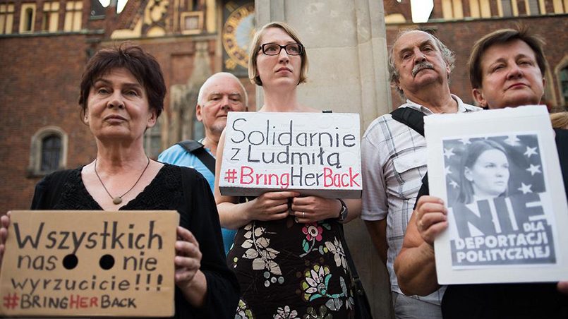 Акция солидарности с Людмилой Козловской во Вроцлаве. Фото: wroclaw.wyborcza.pl