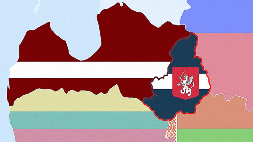 На карте отдельно показан флаг Латгалии / Фото: atrizno - LiveJournal