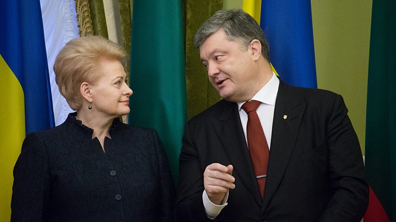 Президенты Литвы и Украины Даля Грибаускайте и Петр Порошенко / Фото: 112 Украина