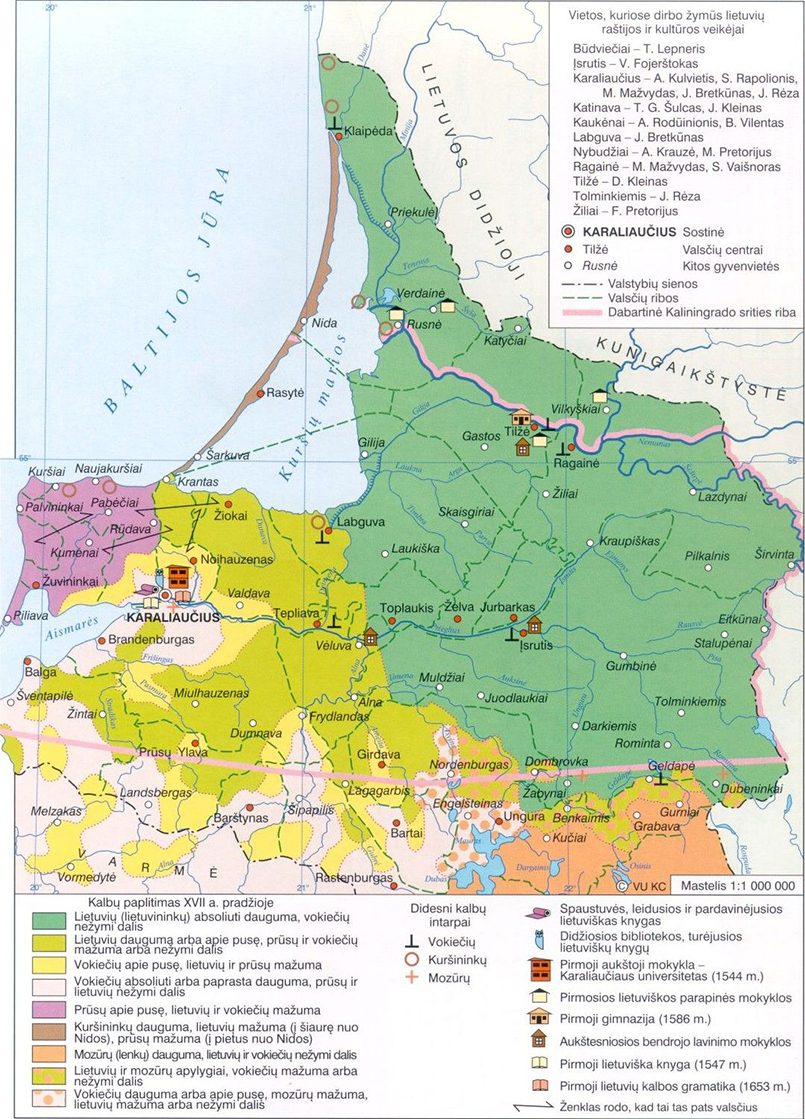 Зеленым цветом на карте показана территория так называемой Малой Литвы / Фото: Forum of Lithuanian History — Istorija.net