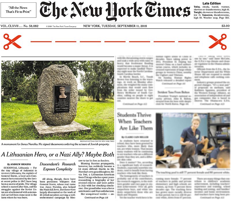 Источник: Print version of NYT on Sept. 11, 2018, Page A1 of the New York edition