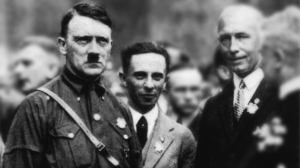 Адольф Гитлер, Йозеф Геббельс и Гофрид Федер 1920 г.