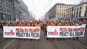 Надпись на транспоранте «Польша для поляков» / Фото: Global Look Press