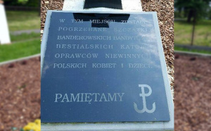 В 2016 году данная табличка была заменена на другую, сообщающую о захоронении «бандеровских палачей и мучителей польских детей и женщин» / Коллаж RuBaltic.Ru