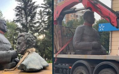 В Полтаве снесли памятники Пушкину и Ватутину