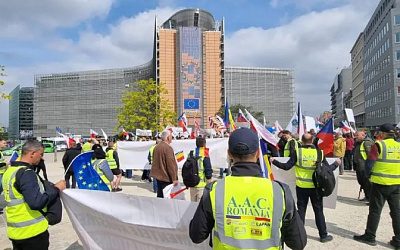 Молдавские фермеры протестуют в Брюсселе из-за украинского зерна