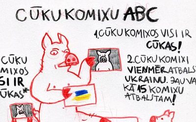 Латвийскому СМИ пришлось извиняться за комикс со свиньями в форме ВСУ