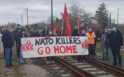 В Греции коммунисты заблокировали поезд с военной техникой НАТО (видео)