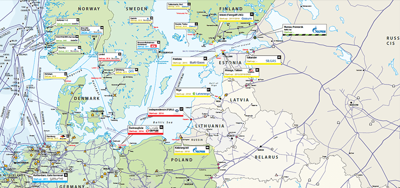 Suskystintas dujas priimantys jūrų terminalai (žemėlapis) / Nuotr.: VGil journal