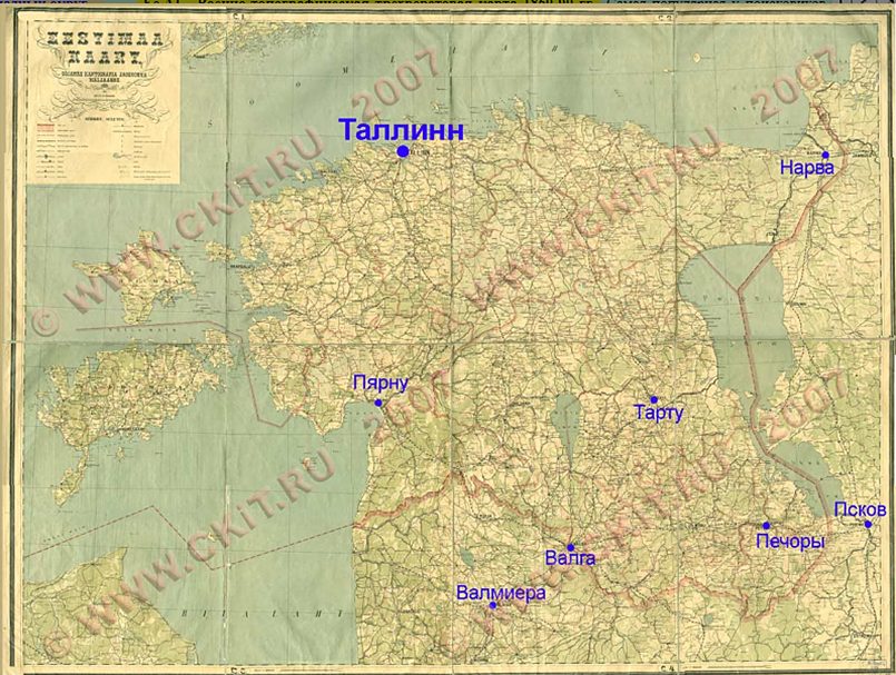 Карта Эстонии 1921 года / Фото: ckit.ru