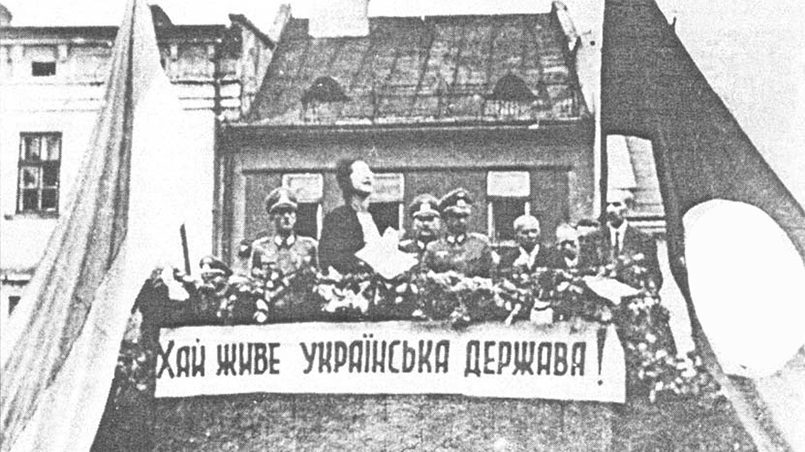 Украинский митинг на рынке Перемышля в 1941 году / Фото: kresywekrwi.neon24.pl