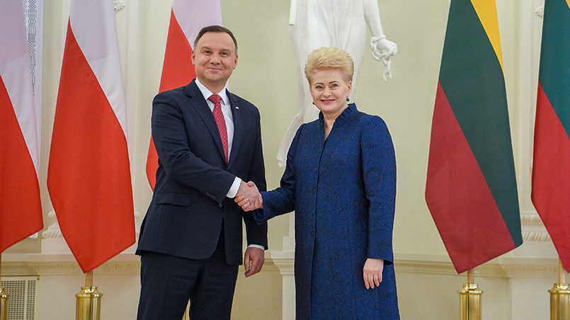 Президент Литвы Даля Грибаускайте и президент Польши Анджей Дуда / Источник: sputniknews.lt