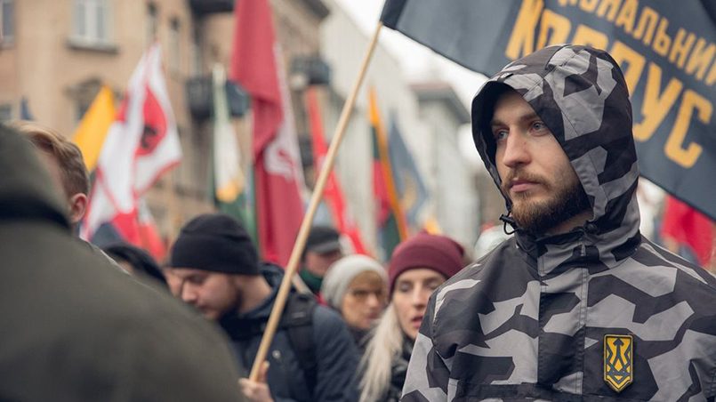 «Национальный корпус» провел совместный марш с националистами из Литвы в Вильнюсе / Фото: gordonua.com