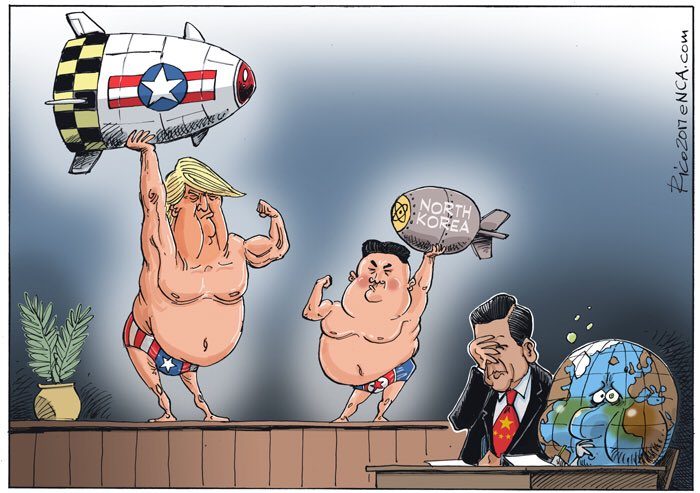Дональд Трамп и Ким Чен Ын меряются военной мощью :)