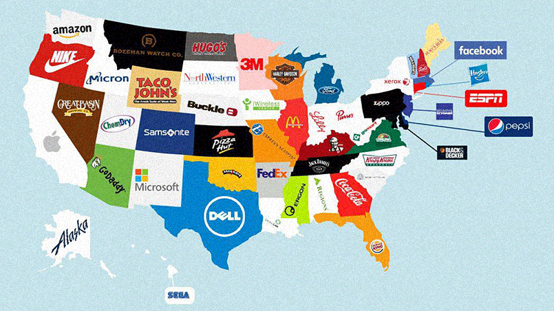 Карта американских брендов / Фото: madebyoomph.co.uk