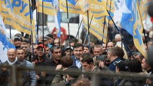 Михаил Саакашвили на митинге в Киеве потребовал отставки Петра Порошенко, 17 октября 2017 года 