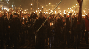 Факельное шествие в Риге в День провозглашения Латвийской Республики