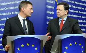 Премьер-министр Эстонии Андрус Ансип и председатель Европейской Комиссии Жозе Баррозу