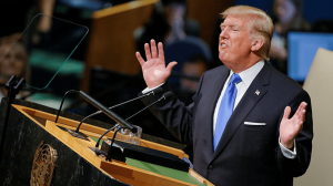 Президент США Дональд Трамп выступает в ООН