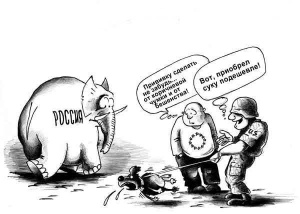 Карикатура: Россия и Прибалтика