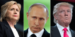 Хиллари Клинтон, Владимир Путин, Дональд Трамп