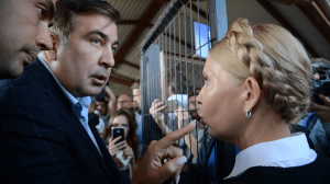Лидер партии «Батькивщина» Юлия Тимошенко сопровождала Саакашвили к границе Украины