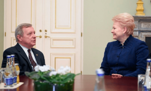 Встреча президента Литвы Дали Грибаускайте с американским сенатором-демократом Ричардом Дурбином, февраль 2017 г.