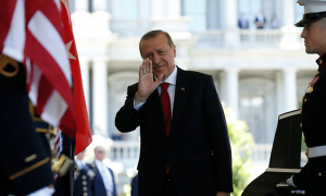 Президент Турции Реджеп Тайип Эрдоган во время визита в Вашингтон