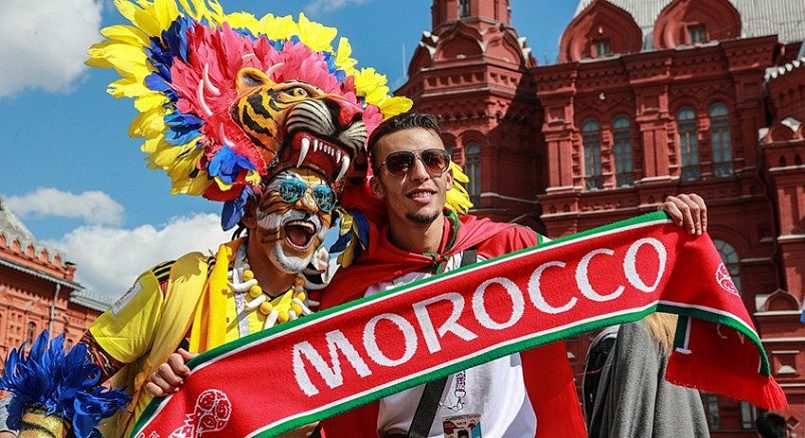 Болельщики сборной Марокко на Красной площади / Фото: news.ru
