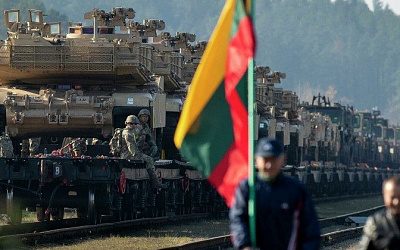 В Литву прибыл ротационный батальон США с боевой техникой