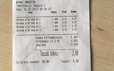 В Латвии в приграничных магазинах стали печатать чеки на эстонском языке