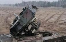 Украинские военные оторвали башню танку Leopard на полигоне в Польше