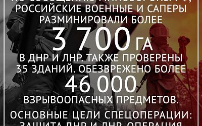 Последствия СВО: Российские саперы очистили от мин без малого 4 000 га в Донбассе