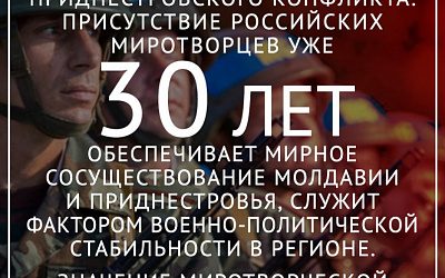 В июле 1992 г. в Москве было подписано соглашение о мирном урегулировании приднестровского конфликта