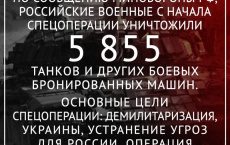 Последствия СВО: ВС России с начала спецоперации уничтожили 5855 единиц бронетехники ВСУ