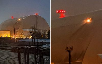 Саркофаг Чернобыльской АЭС подвергся удару БПЛА