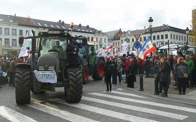 Прибалтийские фермеры отправились в Брюссель на акцию протеста