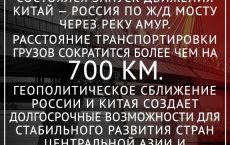 Последствия СВО: Открылось движение из РФ в КНР по первому в истории ж/д мосту через Амур