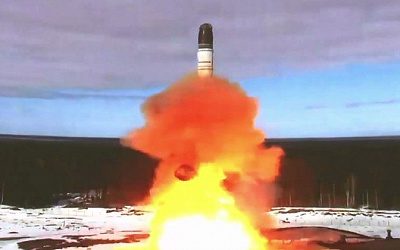 Минобороны России показало запуск межконтинентальной баллистической ракеты «Сармат»