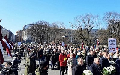В Риге сторонники легионеров ваффен СС провели шествие (видео)